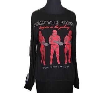 Star Wars Womens SZ Medium Black Red Stormtrooper Long Sleeve T Tee Shirt